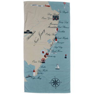 New Jersey Destination Beach Towels 100% Cotton 30 x 60  (Pack of 2)