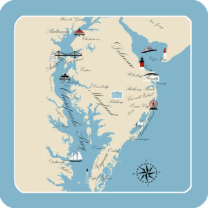 Mid Atlantic Destination Series Coasters (Pack of 4) Min 6