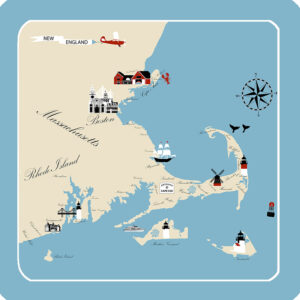 New England Destination Series Coasters (Pack of 4) Min 6