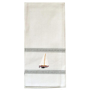 Sailboat Premium Embroidered Kitchen Towels  (Pack of 6)