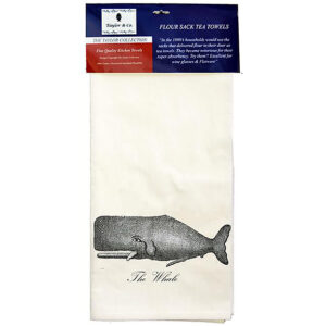 Whale Flour Sack Tea Towels   100% Cotton (Pack of 6)