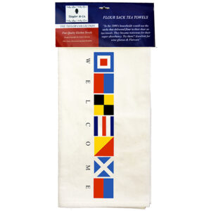 Welcome Flags Flour Sack Tea Towels   100% Cotton (Pack of 6)