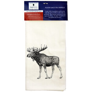 Moose Flour Sack Tea Towels   100% Cotton (Pack of 6)