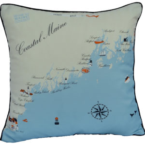 Maine Destination Pillow 18×18 Outdoora Fabric By Taylor & Co