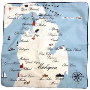 Michigan Destination Pillow 18×18 Outdoora Fabric By Taylor & Co