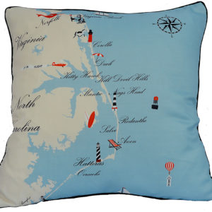 OBX Destination Pillow 18×18 Outdoora Fabric By Taylor & Co