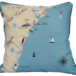 South East Destination Pillow 18×18 Outdoora Fabric By Taylor & Co