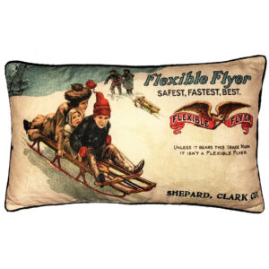 Sleigh Vintage Pillow Outdoora TM Fabric Indoor/Outdoor13″ x 22″