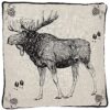 Moose Pillow Burlap