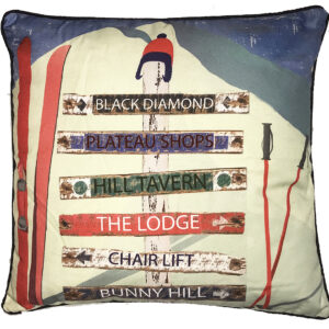 Ski Trail Pillow Outdoora TM Fabric Indoor/Outdoor18″ x 18″