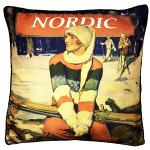 Nordic Skier Pillow 18″X18″ by Taylor & Co