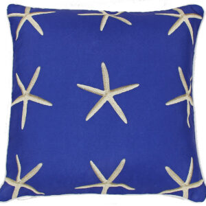 Navy Starfish Pillow Outdoora TM Fabric Indoor/Outdoor18″ x 18″