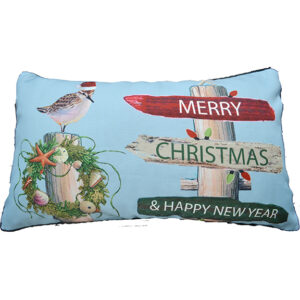 Christmas Shore Birds Pillow Outdoora TM Fabric Indoor/Outdoor13″ x 22″