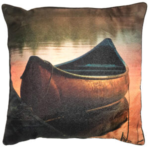 Sunset Canoe Pillow Outdoora TM Fabric Indoor/Outdoor18″ x 18″