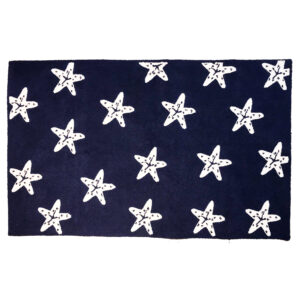 Navy Starfish 3′ x 5′ Hooked Rug