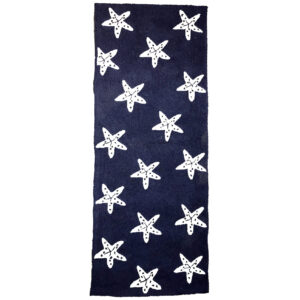 Navy Starfish 28″ x 6′ Hooked Rug