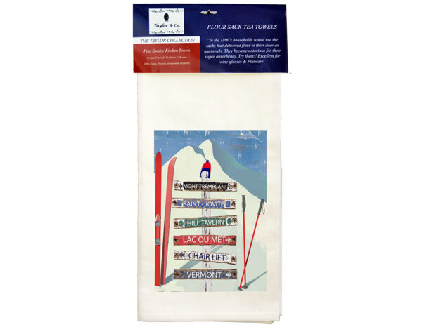 Ski Signs Custom Flour Sack Tea Towels