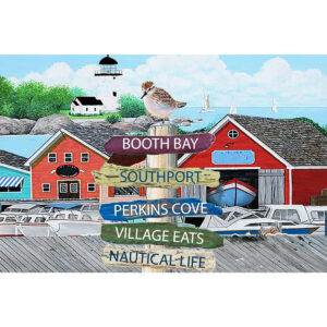 Placemats Custom 5 Name Harbor Signs- Outdoora TM Fabric Min 100 For Custom(Pack of 6)