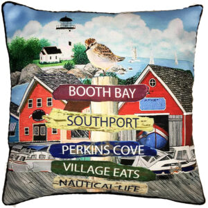 Pillows Custom 5 Name Harbor Signs Outdoora TM Fabric Indoor/Outdoor 18″ x18″  Min 30 For Custom