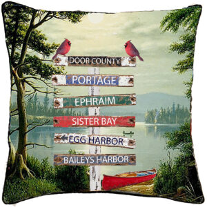 Pillows Custom 6 Name Lake Signs Outdoora TM Fabric Indoor/Outdoor 18″ x18″  Min 30 For Custom