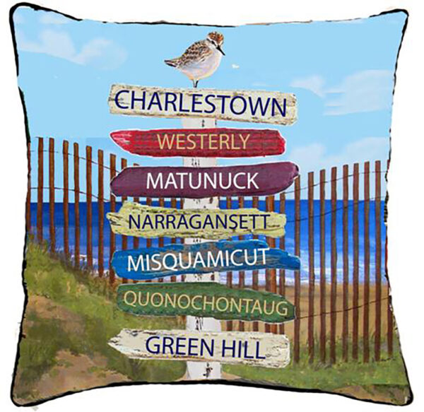 Pillows Custom 7 Name Driftwood Signs Outdoora TM Fabric Indoor/Outdoor 18" x18"  Min 30 For Custom - Image 2