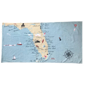 Florida Destination Beach Towels 100% Cotton 30 x 60  (Pack of 2)