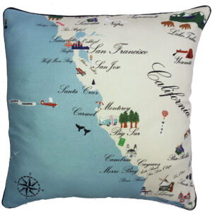 NoCal Destination Pillow 18×18 Outdoora Fabric By Taylor & Co