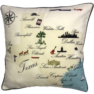 Texas Destination Pillow 18×18 Outdoora Fabric By Taylor & Co