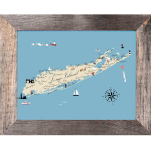 Long Island Destination Series Framed Barnboard Art  12 x 18  Min 6